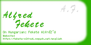 alfred fekete business card